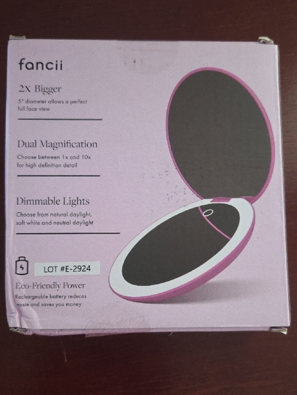 fancii Taylor Rechargeable Compact Mirror – Pink - Picture 2 of 7